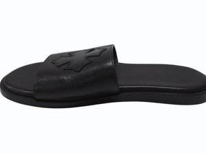 CHROME HEARTS クロムハーツ CH SLIDE CHスライド レザーサンダル サイズ37 CHプラスパッチ ホースシュー ブラック 美品 中古 4b004899