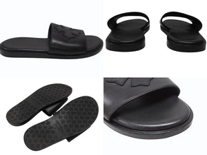 CHROME HEARTS クロムハーツ CH SLIDE CHスライド レザーサンダル サイズ37 CHプラスパッチ ホースシュー ブラック 美品 中古 4b004899