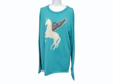 Lucien Pellat-Finet ルシアンペラフィネ ユニコーン セーター ニット グリーン カシミヤ サイズS 美品 中古 4b004420