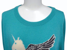 Load image into Gallery viewer, Lucien Pellat-Finet ルシアンペラフィネ ユニコーン セーター ニット グリーン カシミヤ サイズS 美品 中古 4b004420