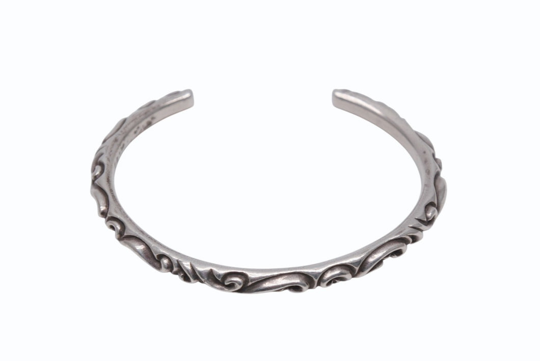 CHROME HEARTS クロムハーツ BANGLE SCOLL スクロールバンド バングル ブレスレット 重量約18.3g 1998/.925刻印 シルバー925 美品 中古 4b004425
