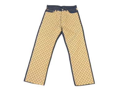 極美品 GUCCI×PALACE グッチ ×パレス GG-P Pattern Baggy Jeans GGスプリームキャンバス 723927 XDCAP サイズ30 ブルー 中古 4b004429