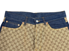 画像をギャラリービューアに読み込む, 極美品 GUCCI×PALACE グッチ×パレス GG-Pパターン バギージーンズ GGスプリームキャンバス 723927 XDCAP サイズ30 ブルー 中古 4b004429 