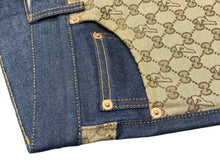 画像をギャラリービューアに読み込む, 極美品 GUCCI×PALACE グッチ×パレス GG-Pパターン バギージーンズ GGスプリームキャンバス 723927 XDCAP サイズ30 ブルー 中古 4b004429 