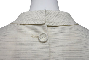 極美品 Christian Dior クリスチャンディオール ノーカラー バックボタンジャケット 393C665A5845 サイズ46 アイボリー 中古 4b004430