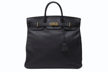 Load image into Gallery viewer, HERMES エルメス オータクロア45 ハンドバッグ ブラック トゴ ゴールド金具 □C刻印 美品 中古 4b004433