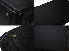 Load image into Gallery viewer, HERMES エルメス オータクロア45 ハンドバッグ ブラック トゴ ゴールド金具 □C刻印 美品 中古 4b004433