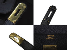 Load image into Gallery viewer, HERMES エルメス オータクロア45 ハンドバッグ ブラック トゴ ゴールド金具 □C刻印 美品 中古 4b004433