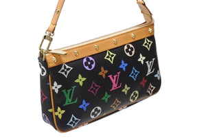 LOUIS VUITTON ルイヴィトン ポシェットアクセソワール アクセサリーポーチ M92648 モノグラム マルチカラー ブラック 美品 中古 4b004447