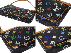 LOUIS VUITTON ルイヴィトン ポシェットアクセソワール アクセサリーポーチ M92648 モノグラム マルチカラー ブラック 美品 中古 4b004447