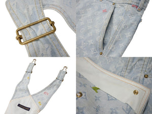 極美品 LOUIS VUITTON ルイヴィトン Tyler the Creator タイラーザクリエイター モノグラムデニム オーバーオール ブルー サイズ31 中古 4b004450