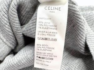 極美品 CELINE セリーヌ クロップド カーディガン トップス 2A67S237P サイズXS 刺繍ロゴ ニット グレー 中古 4b004453