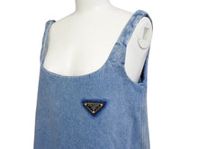 Load image into Gallery viewer, 極美品 PRADA プラダ オーガニックデニム ミニドレス GFA122 サイズ36 トライアングルロゴ インディゴブルー 中古 4b004454