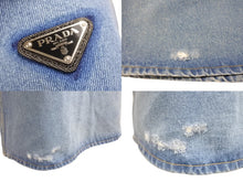 Load image into Gallery viewer, 極美品 PRADA プラダ オーガニックデニム ミニドレス GFA122 サイズ36 トライアングルロゴ インディゴブルー 中古 4b004454