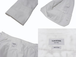THOM BROWNE トムブラウン オックスフォードクラシックボタンダウンシャツ MM225A-00139100 コットン ホワイト サイズ1 美品 中古 4b004456
