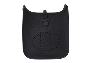 新品未使用 HERMES エルメス エブリン TPM ショルダーバッグ ブラック K刻 トリヨンクレマンス シルバー金具 中古 4b004458