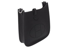 新品未使用 HERMES エルメス エブリン TPM ショルダーバッグ ブラック K刻 トリヨンクレマンス シルバー金具 中古 4b004458