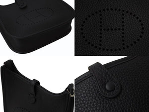新品未使用 HERMES エルメス エブリン TPM ショルダーバッグ ブラック K刻 トリヨンクレマンス シルバー金具 中古 4b004458