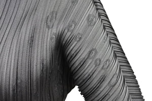 極美品 ISSEY MIYAKE ME イッセイミヤケ スリーブ 総柄 カットソー IF62FJ21902 グレー 中古 4b004463