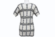 Load image into Gallery viewer, 極美品 ISSEY MIYAKE ME イッセイミヤケ スリーブ カットソー IM71FJ945 ブラック ホワイト マルチカラー 中古 4b004465