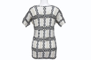 極美品 ISSEY MIYAKE ME イッセイミヤケ スリーブ カットソー IM71FJ945 ブラック ホワイト マルチカラー 中古 4b004465