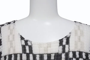 極美品 ISSEY MIYAKE ME イッセイミヤケ スリーブ カットソー IM71FJ945 ブラック ホワイト マルチカラー 中古 4b004465