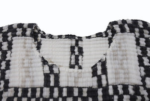 極美品 ISSEY MIYAKE ME イッセイミヤケ スリーブ カットソー IM71FJ945 ブラック ホワイト マルチカラー 中古 4b004465