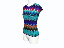 Load image into Gallery viewer, 極美品 ISSEY MIYAKE ME イッセイミヤケ ミー ノースリーブ カットソー MI03FK267 ブルー マルチカラー 中古 4b004467