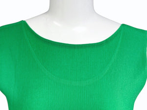 極美品 ISSEY MIYAKE イッセイミヤケ PLEATS PLEASE プリーツプリーズ タンクトップ PP41FK311 サイズ03 グリーン 中古 4b004468