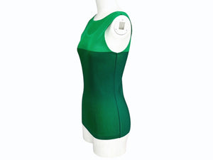 極美品 ISSEY MIYAKE イッセイミヤケ PLEATS PLEASE プリーツプリーズ タンクトップ PP41FK311 サイズ03 グリーン 中古 4b004468