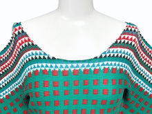 Load image into Gallery viewer, 極美品 ISSEY MIYAKE ME イッセイミヤケ ミー 長袖Tシャツ カットソー MI53FJ492 幾何学柄 グリーン マルチカラー 中古 4b004469
