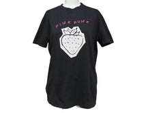 Load image into Gallery viewer, 極美品 MIUMIU ミュウミュウ いちご pink punk ロゴ 半袖Ｔシャツ MJN168 コットン ブラック サイズXS 中古 4b004471