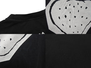 極美品 MIUMIU ミュウミュウ いちご pink punk ロゴ 半袖Ｔシャツ MJN168 コットン ブラック サイズXS 中古 4b004471