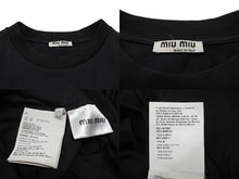 Load image into Gallery viewer, 極美品 MIUMIU ミュウミュウ いちご pink punk ロゴ 半袖Ｔシャツ MJN168 コットン ブラック サイズXS 中古 4b004471