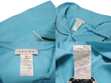 Load image into Gallery viewer, CELINE セリーヌ 半袖ポロシャツ トップス 2 9A14 サイズXL ブルー ブラウン ホワイト ロゴ刺繍 美品 中古 4b004473