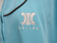 Load image into Gallery viewer, CELINE セリーヌ 半袖ポロシャツ トップス 2 9A14 サイズXL ブルー ブラウン ホワイト ロゴ刺繍 美品 中古 4b004473