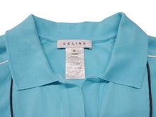 Load image into Gallery viewer, CELINE セリーヌ 半袖ポロシャツ トップス 2 9A14 サイズXL ブルー ブラウン ホワイト ロゴ刺繍 美品 中古 4b004473