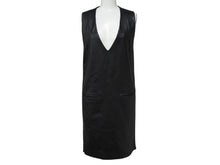 Load image into Gallery viewer, MAISON MARGIELA メゾンマルジェラ ラムレザー切替 ノースリーブワンピース S31CT0510 ブラック サイズ36 美品 中古 4b004476