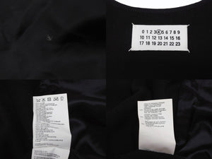 MAISON MARGIELA メゾンマルジェラ ラムレザー切替 ノースリーブワンピース S31CT0510 ブラック サイズ36 美品 中古 4b004476