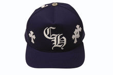 Load image into Gallery viewer, 新品未使用 CHROME HEARTS クロムハーツ 5パネル セメタリークロスパッチ ベースボールキャップ ONE SIZE 9パッチ ネイビー 中古 4b004479