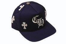 Load image into Gallery viewer, 新品未使用 CHROME HEARTS クロムハーツ 5パネル セメタリークロスパッチ ベースボールキャップ ONE SIZE 9パッチ ネイビー 中古 4b004479