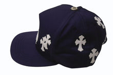 Load image into Gallery viewer, 新品未使用 CHROME HEARTS クロムハーツ 5パネル セメタリークロスパッチ ベースボールキャップ ONE SIZE 9パッチ ネイビー 中古 4b004479