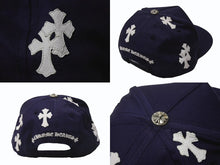 Load image into Gallery viewer, 新品未使用 CHROME HEARTS クロムハーツ 5パネル セメタリークロスパッチ ベースボールキャップ ONE SIZE 9パッチ ネイビー 中古 4b004479