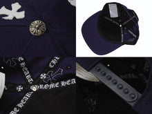 Load image into Gallery viewer, 新品未使用 CHROME HEARTS クロムハーツ 5パネル セメタリークロスパッチ ベースボールキャップ ONE SIZE 9パッチ ネイビー 中古 4b004479