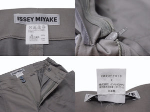 ISSEY MIYAKE イッセイミヤケ イージーパンツ フルレングス IM23FF015 日本製 グレー サイズ2 美品 中古 4b004498