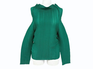 ISSEY MIYAKE ME イッセイミヤケ FETE フェット 長袖Tシャツ カットソー IF84FJ7812 グリーン 美品 中古 4b004499