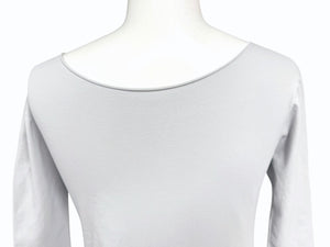 ISSEY MIYAKE イッセイミヤケ 変形デザイン ニットワンピース 七分袖 膝丈 M41-KH795 グレー サイズ2 美品 中古 4b004500