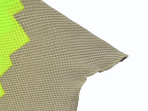極美品 ISSEY MIYAKE イッセイミヤケ PLEATS (T.) プリーツ 半袖トップス MM02FT909 サイズM サンドベージュ グリーン 中古 4b004502