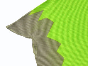 極美品 ISSEY MIYAKE イッセイミヤケ PLEATS (T.) プリーツ 半袖トップス MM02FT909 サイズM サンドベージュ グリーン 中古 4b004502