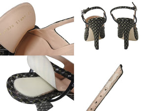 美品 FENDI フェンディ フリーダム ストラップパンプス ファブリック 千鳥柄 ブラック グリーン ホワイト レッド サイズ37 中古 4b004512 